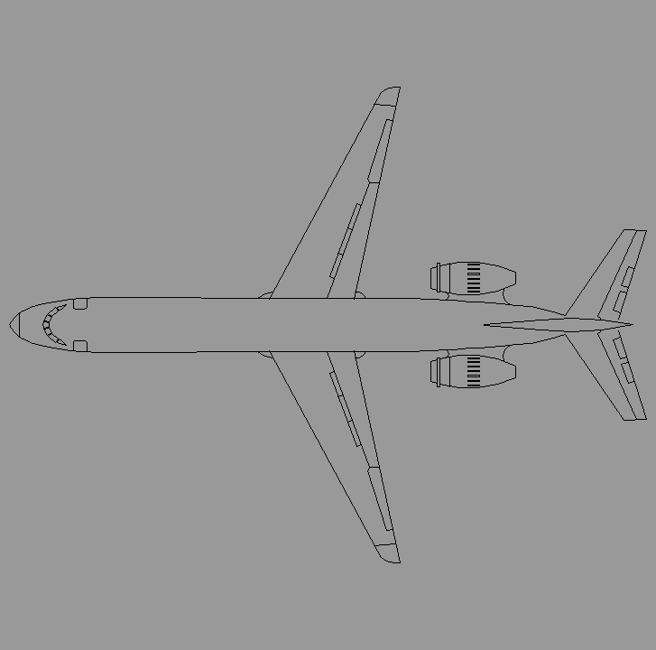 Bloque Autocad Vista de Jet privado 02 en Planta